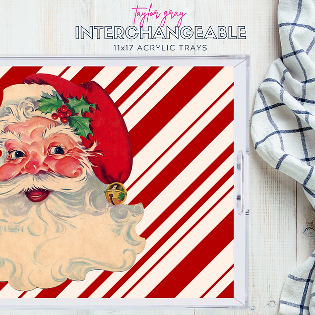 Taylor Gray INS28 11 x 17 Acrylic Tray Interchangeable Inserts Traditional Christmas- Set of 10