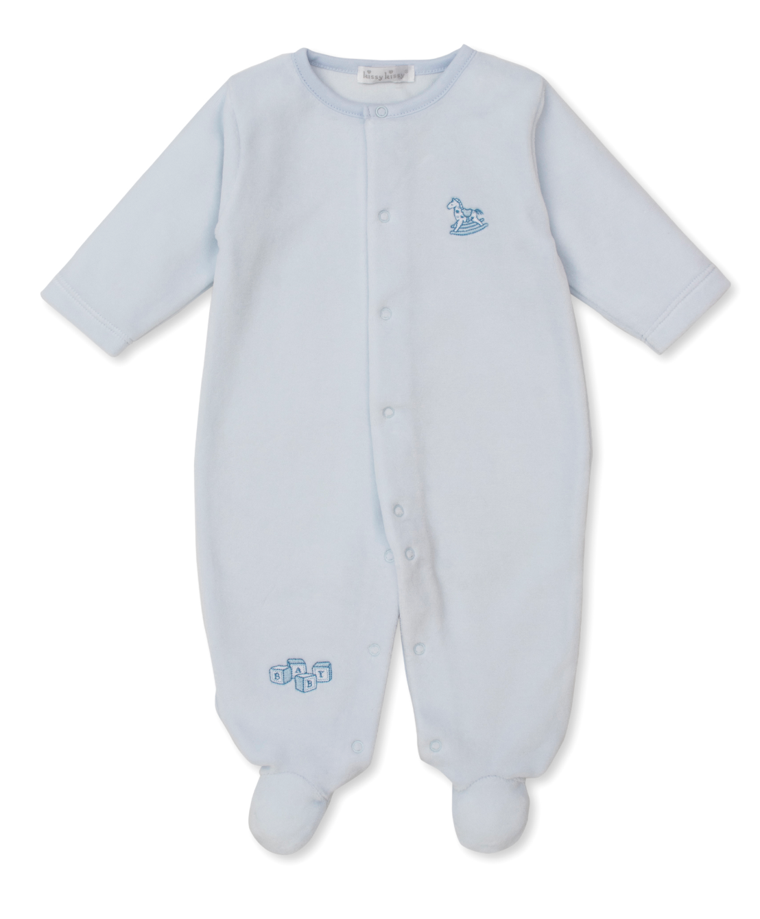 Kissy Kissy KBQ12762N Vintage Toy Tre-Velour Footie - Light Blue