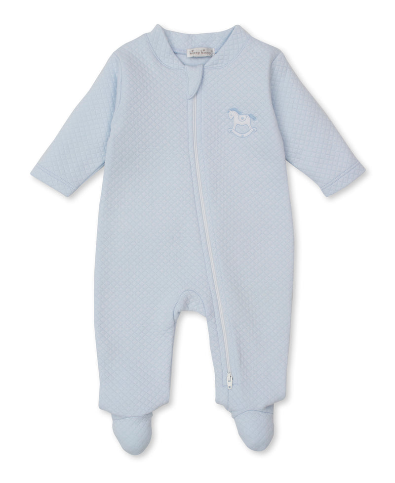 Kissy Kissy KGQ13007N Riding Rockers Jacquard Zipper Footie - Blue