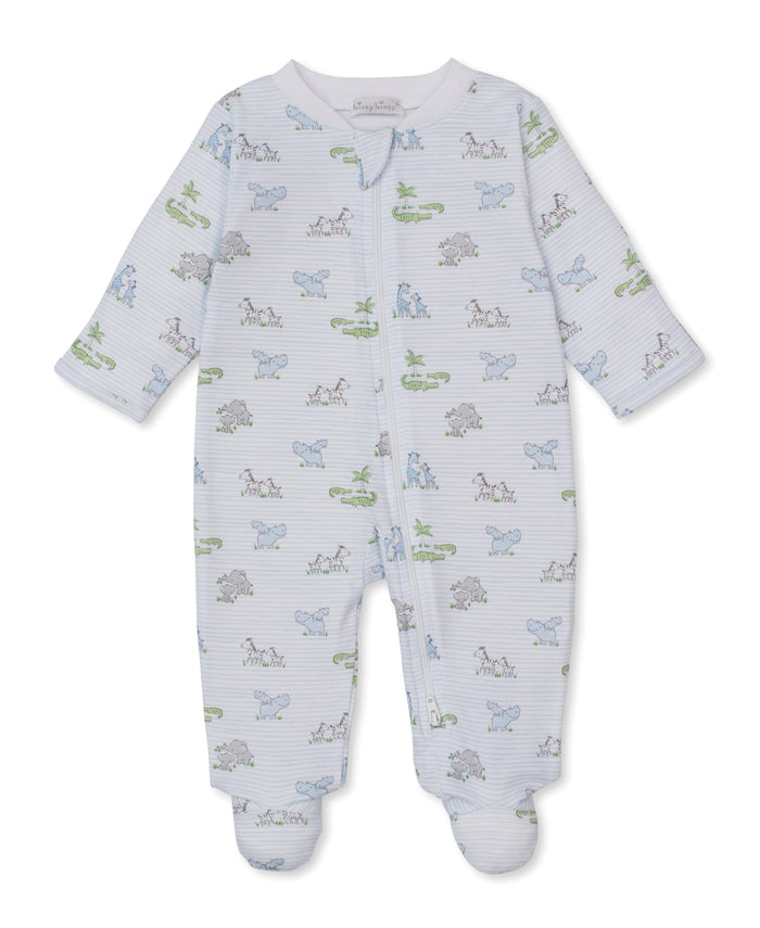 Kissy Kissy KBQ14053N Safari Party Zippered Footie - Blue