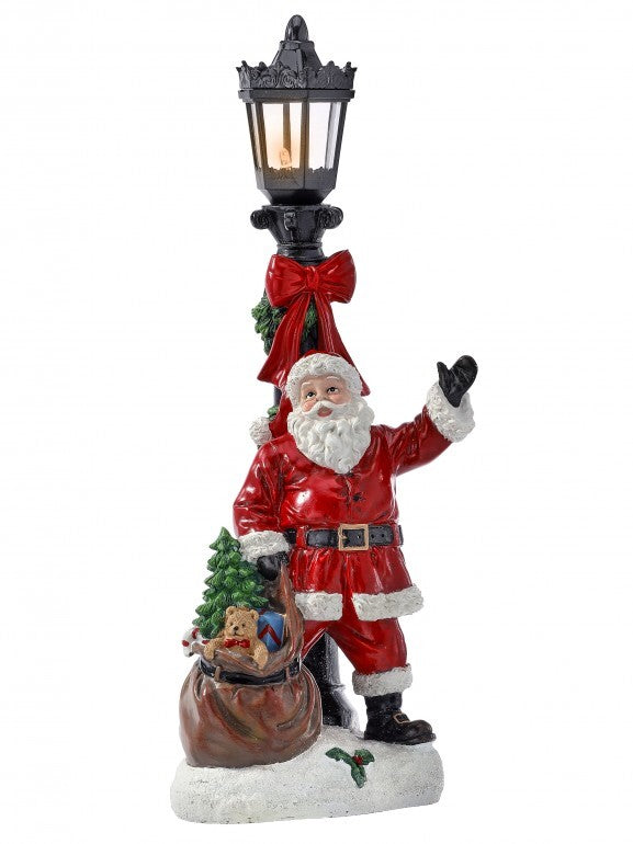 Regency International MTX77598 Resin Santa w/Lamp Post - 15"
