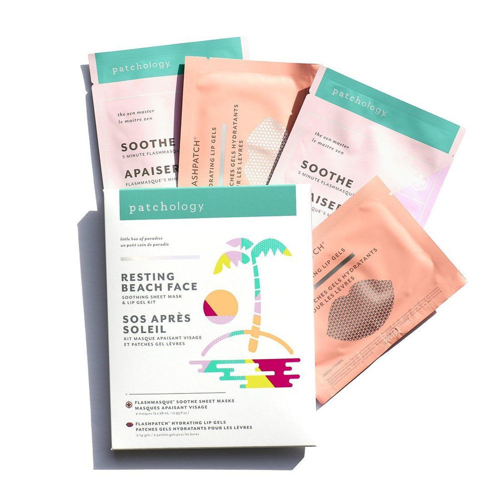 Patchology RBF2 Resting Beach Face Sheet Mask & Lip Gel Kit