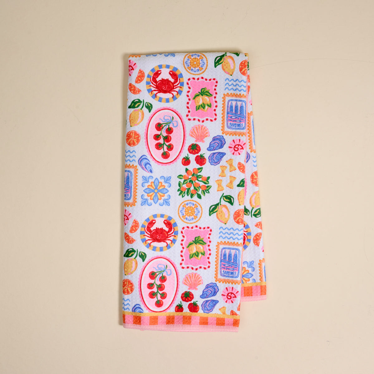 the darling effect SS-WFTEATWL-CB Waffle Tea Towels- Ciao Bella