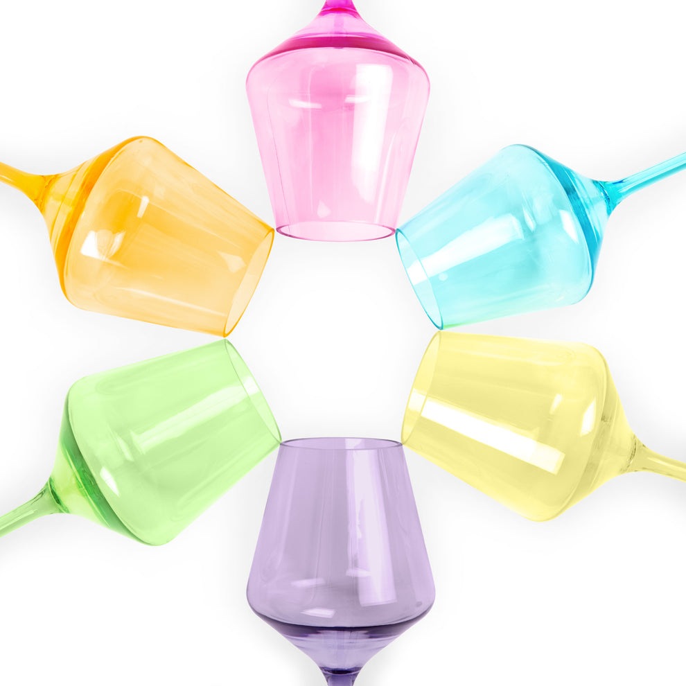 Pop Design Stemmed Acrylic Glasses - Bright 6 Colors