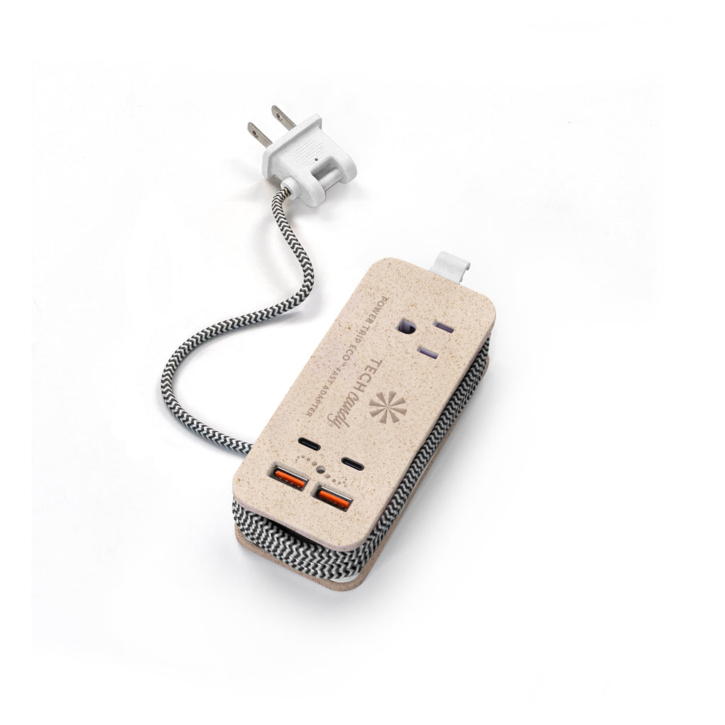 Tech Candy TC-PTE Power Trip Eco Outlet/USB.USB-C Fast Charging Electronics Station
