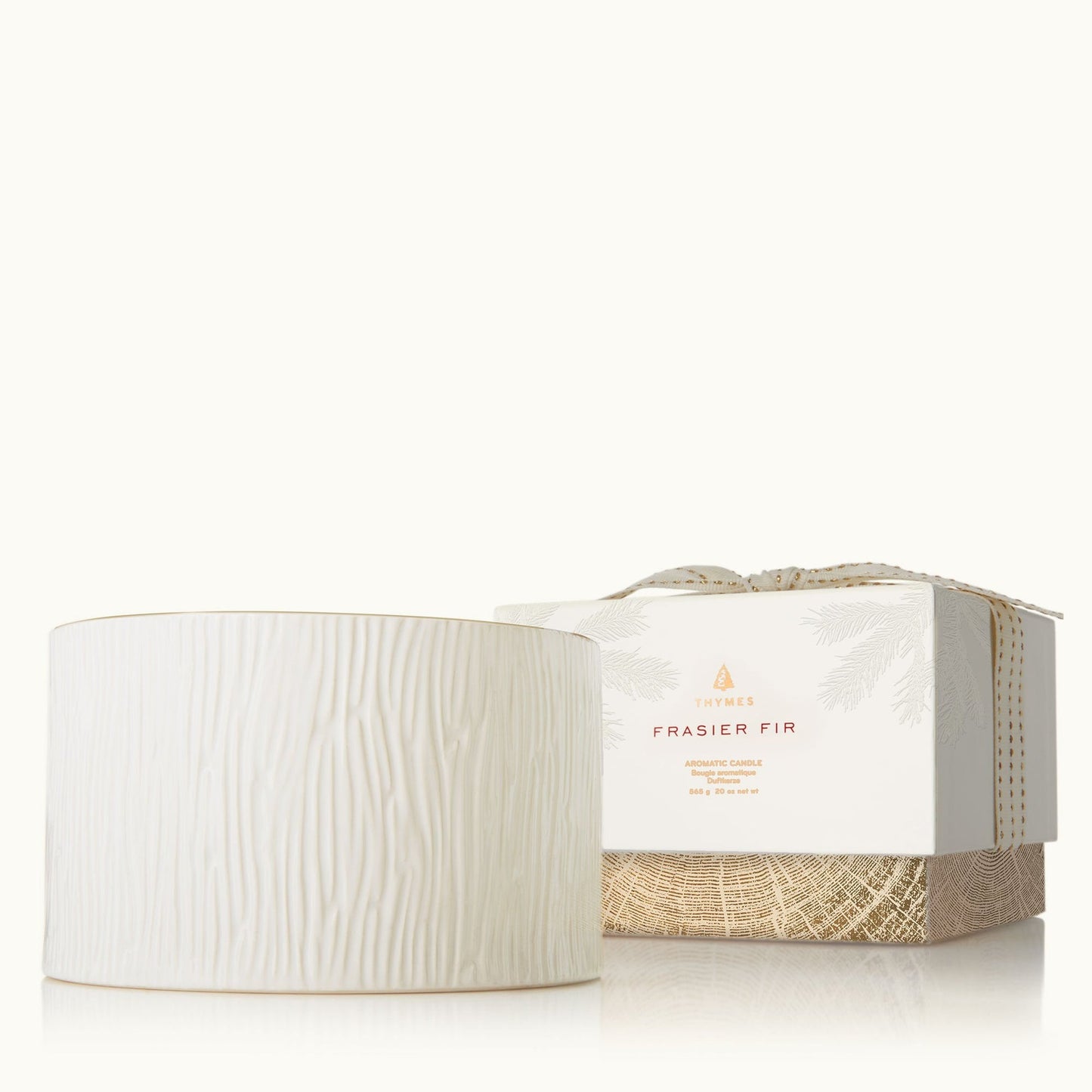 Thymes TH03535243510 Fraiser Fir Gilded Ceramic Poured Candle - 3 Wick