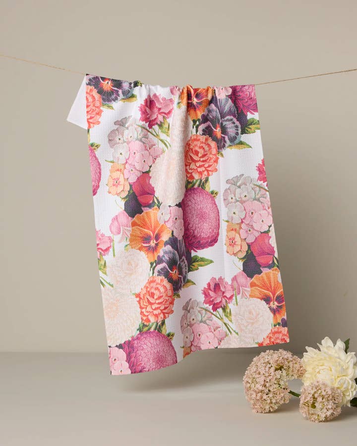 Geometry Ecstatic Blooms Tea Towel