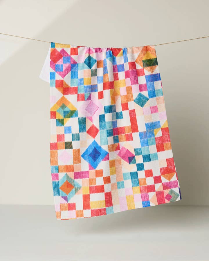 Geometry Patchwork Geo Tea Towel