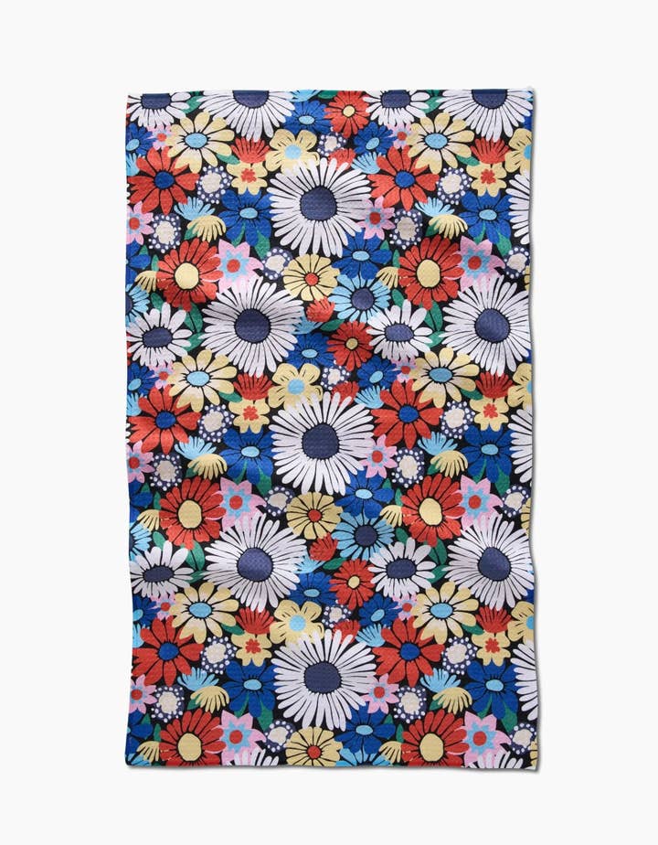 Geometry Wildflowers Bouquet Tea Towel