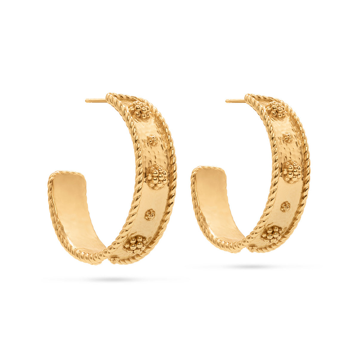 Juliska Capucine De Wulf ZYE09/710 Berry Classic Small Hoop Earrings - Gold