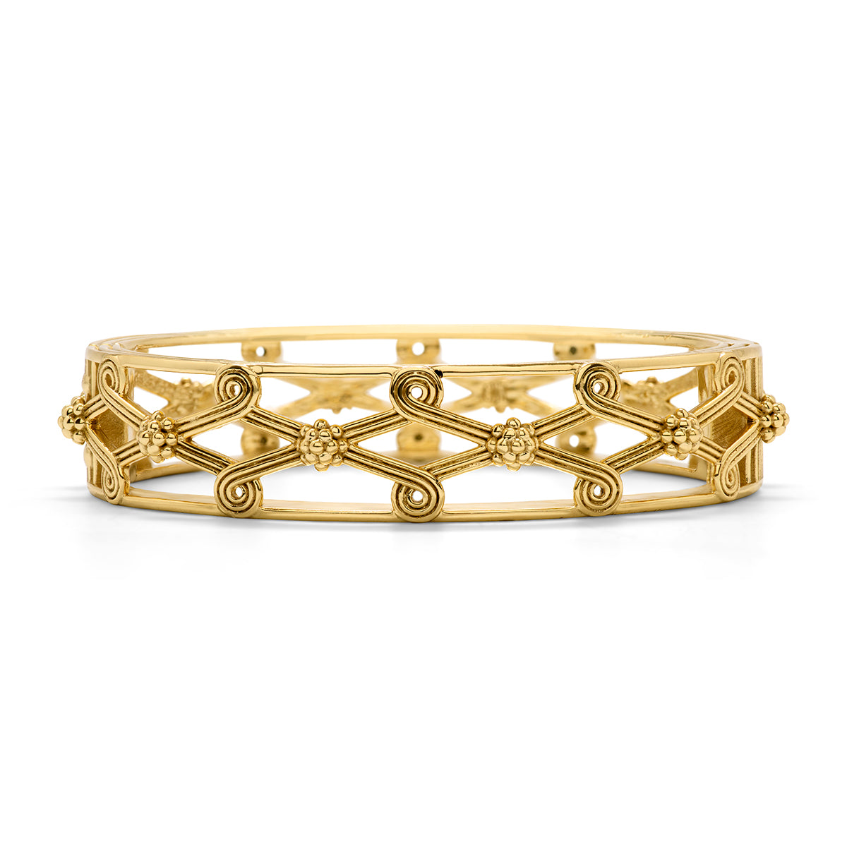 Juliska Capucine De Wulf ZMB09/710 Monique Lattice Hinged Bangle - Gold
