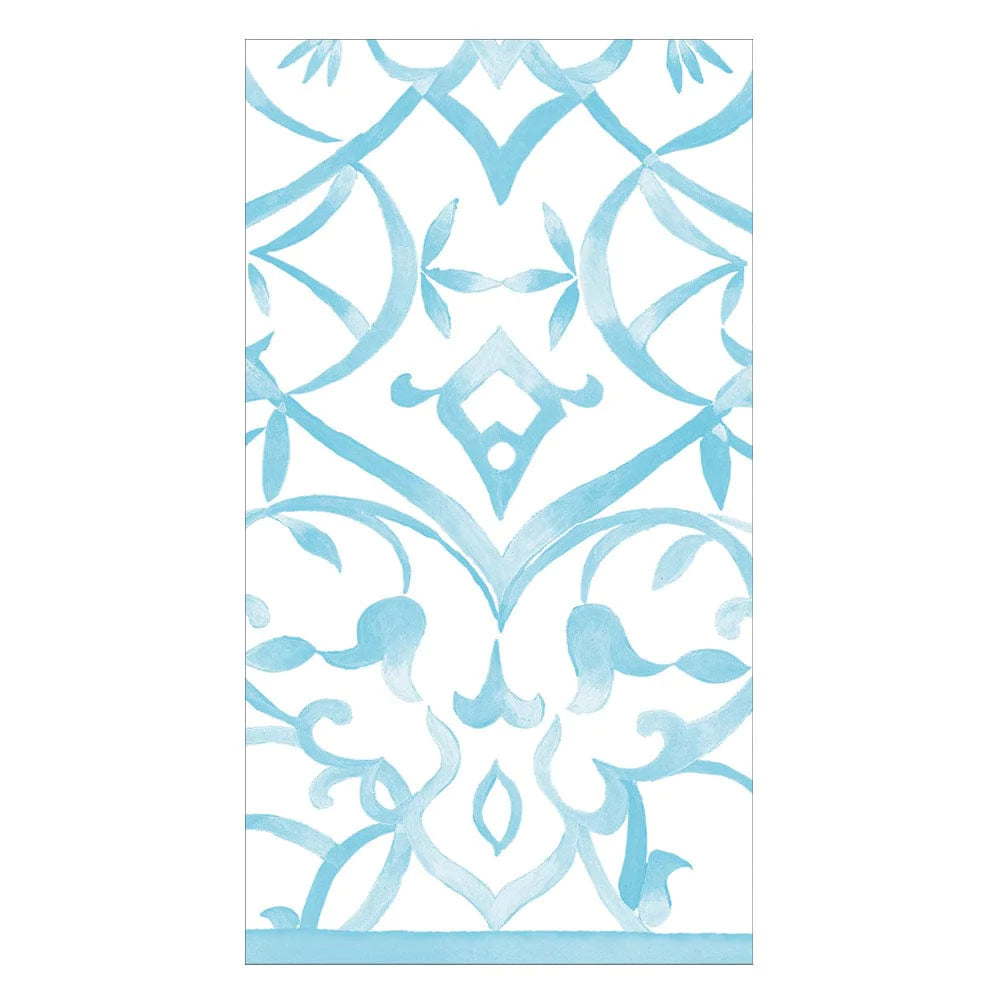 Caspari 17461 Algarve Paper Linen Napkins - Aqua