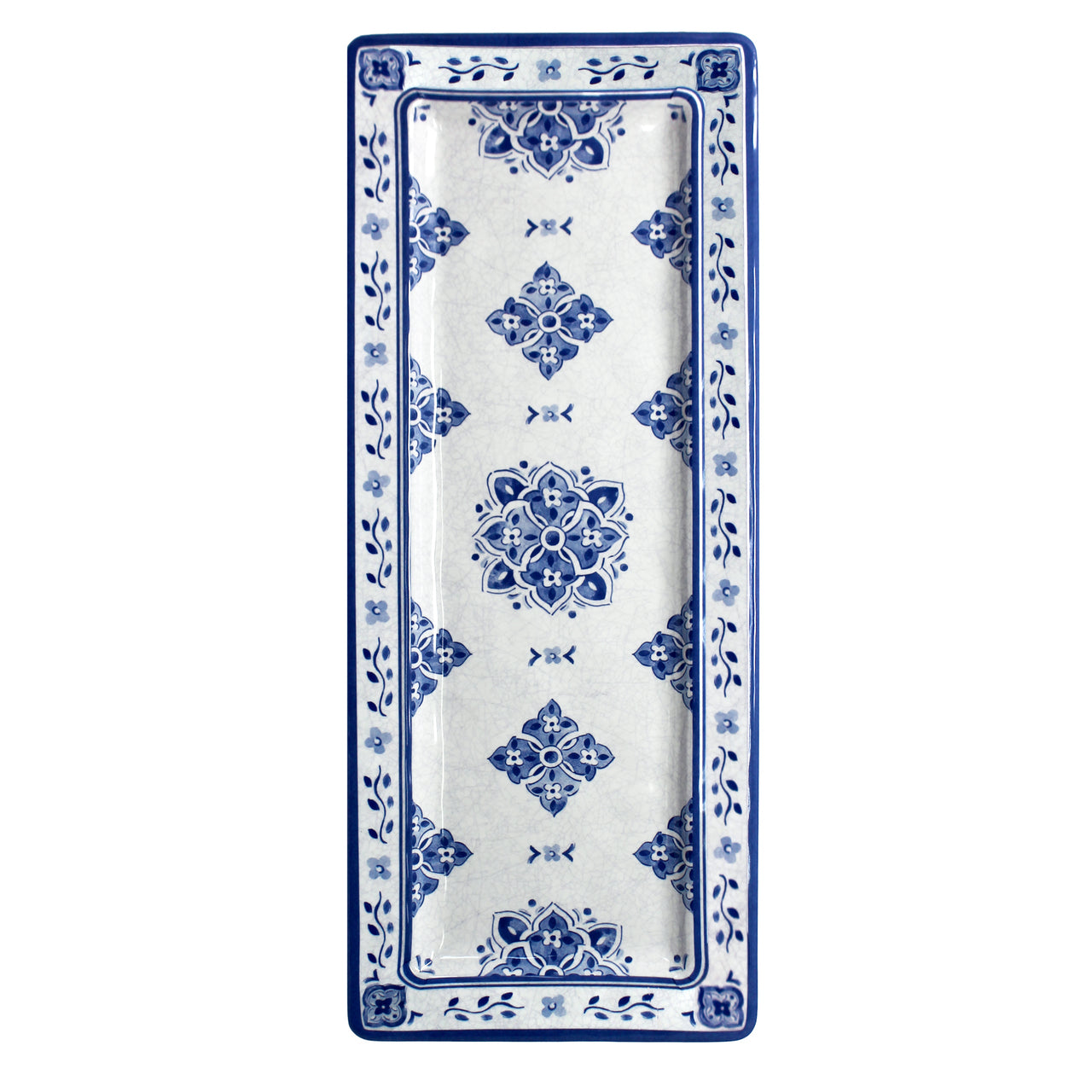 Le Cadeaux 201MRCB Moroccan Blue 18"x7" Rectangular Platter
