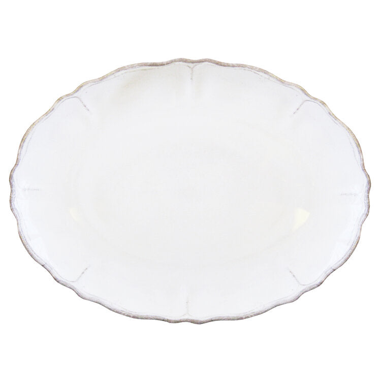 Le Cadeaux 266RUAW Rustica Antique White 16" Oval Platter