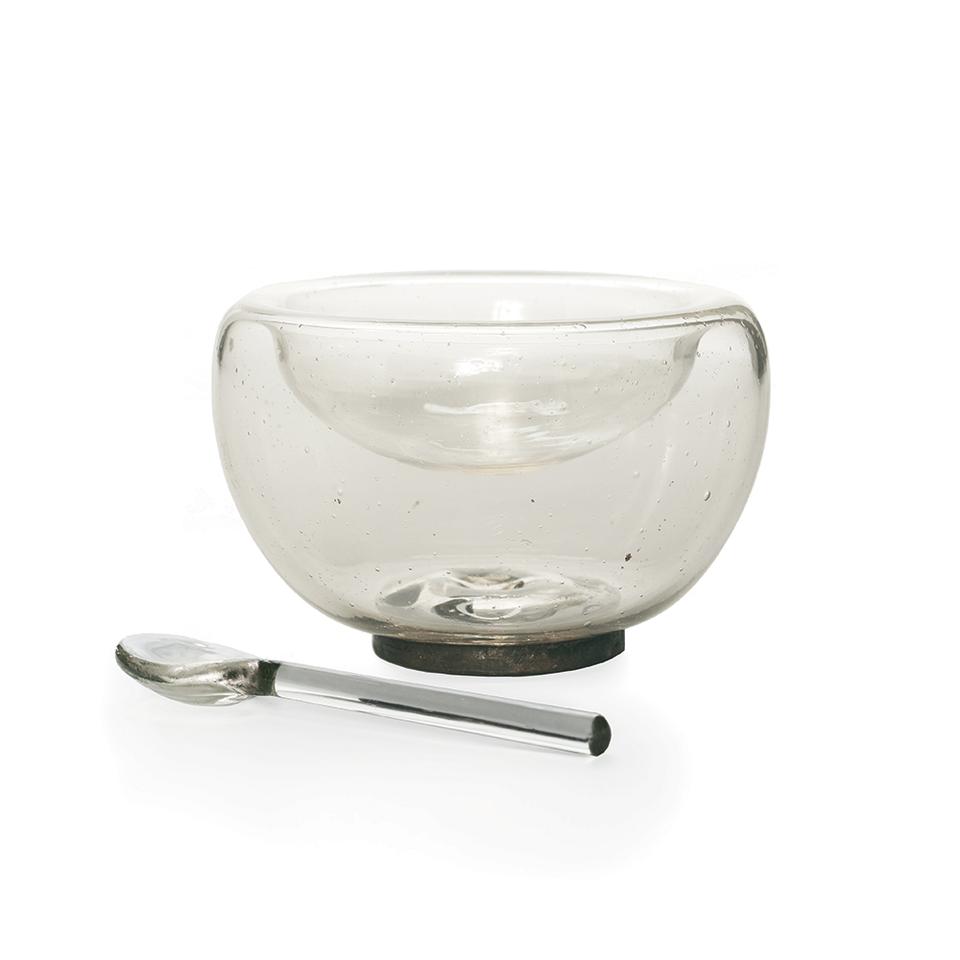 Jan Barboglio 3037 Alessandra Serving Set W/ Double Wall Mount Blown Bowl & Spoon