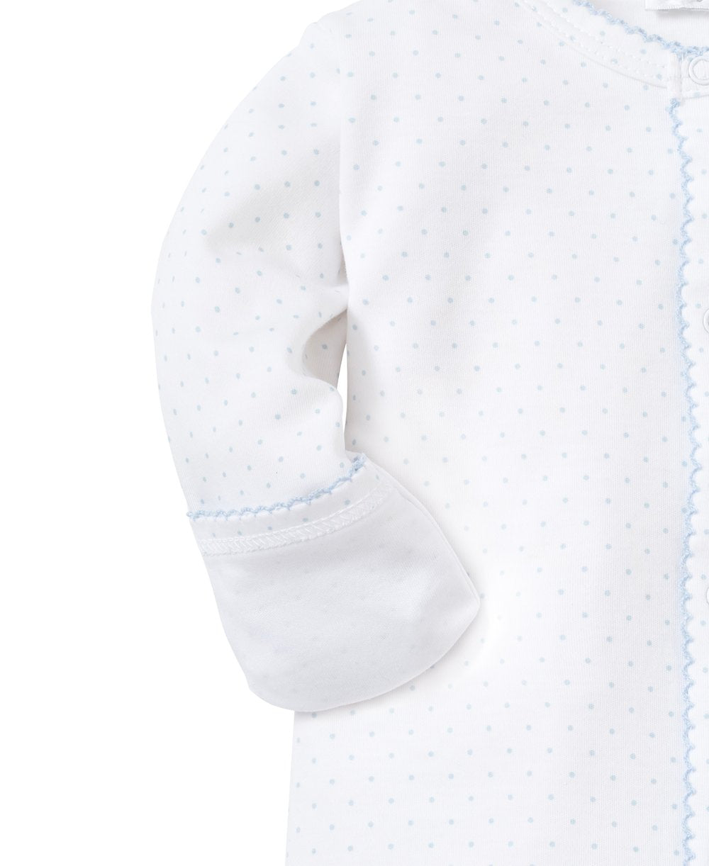 Kissy Kissy Dots Print White/Blue Footie