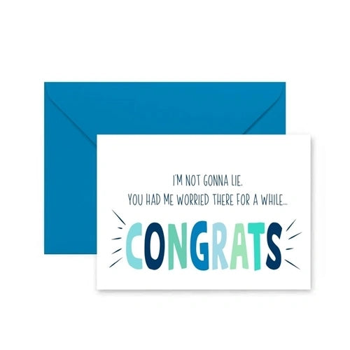 Mary Square 39420 Greeting Card Worried Congrats