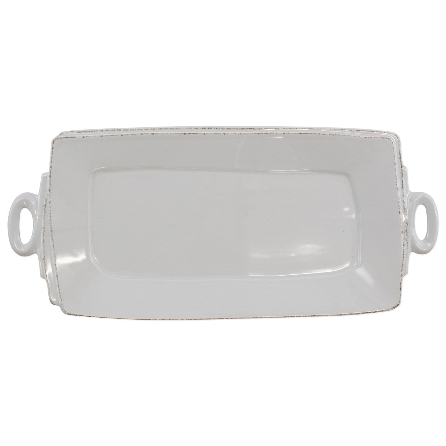 Vietri LAS-2623LG Lastra Light Gray Handled Rectangular Platter