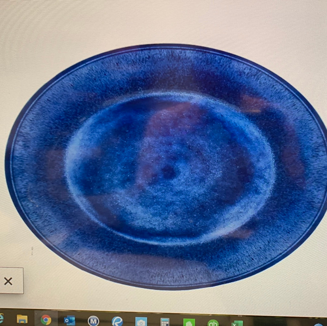 Le Cadeaux 286CAMB Campania Blue 16" Oval Platter