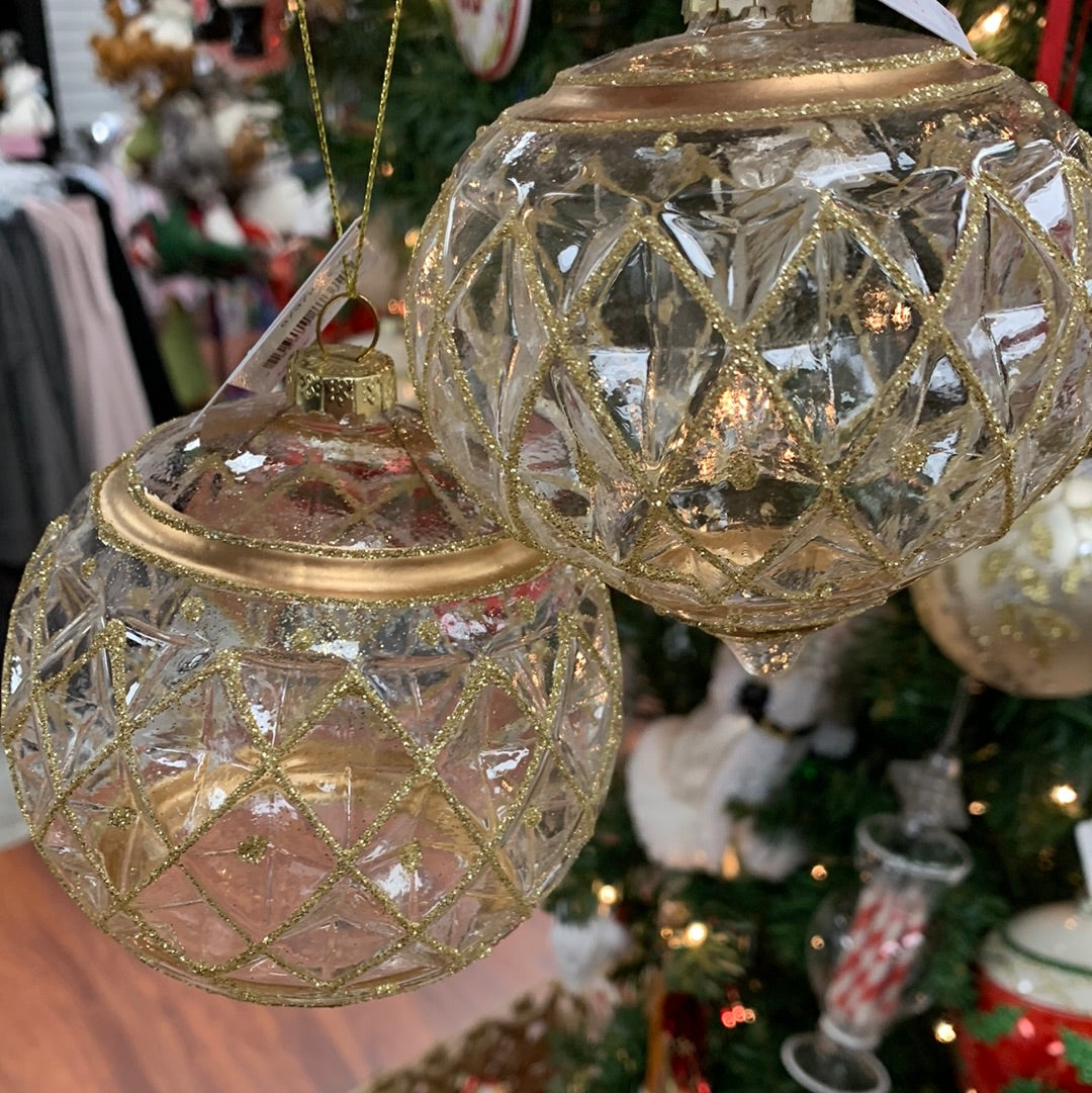 Melrose 87372 Ornament - Gold Glass
