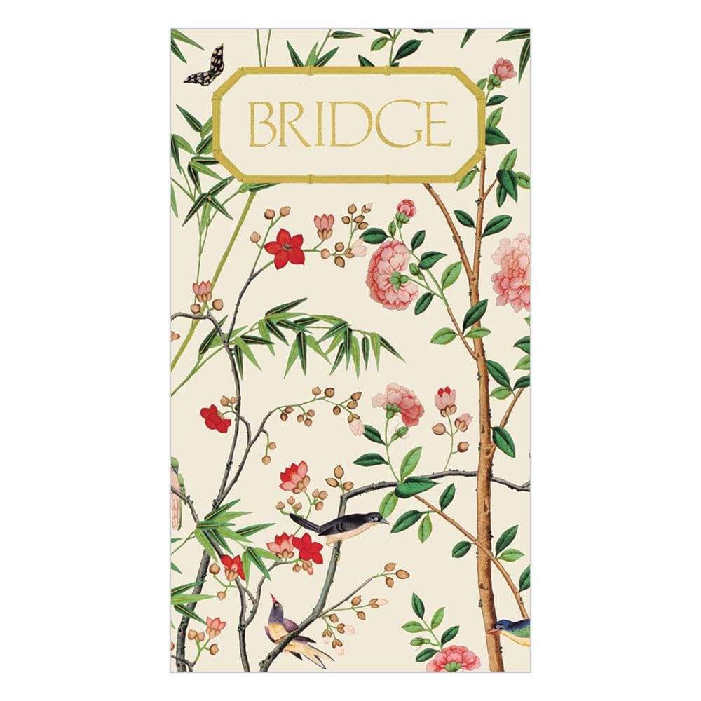 Caspari SP123 Chinese Wallpaper Bridge Score Pad in Blue - 1 Each