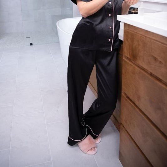 Amanda Blu - Black/Pink Satin PJ Pants