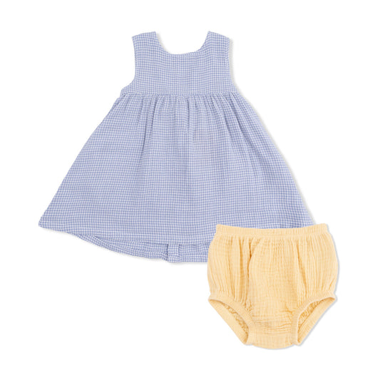 Angel Dear 1337-S26-MGI Micro Gingham Blue Blizzard Dress
