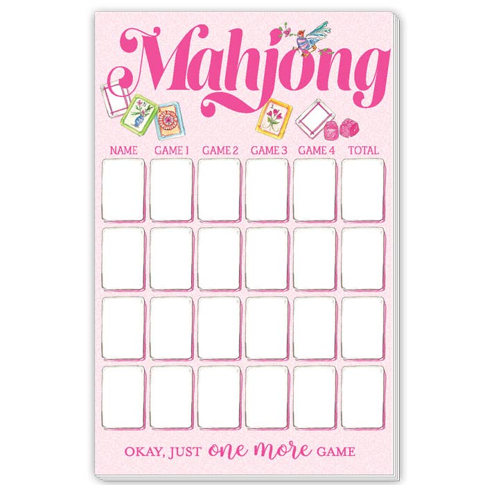 RosanneBeck Collections 071-0117 Handpainted Mahjong Score Pad
