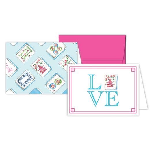 RosanneBeck Collections 093-0339 Love w/Mahjong Tile Stationary Note Cards