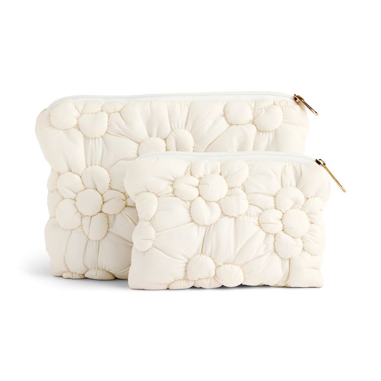 Demdaco Quilted Flower Zips - Set of 2