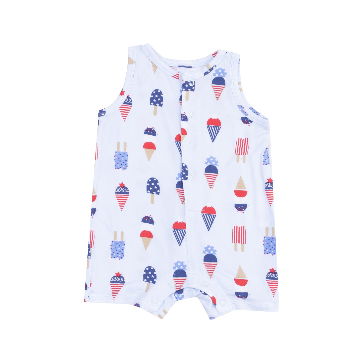 Angel Dear 1009-S25-USA American Ice Cream Blue Sleeveless Shortie Romper