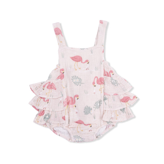 Angel Dear 1016-S26-FLA Flamingos Ruffle Sunsuit