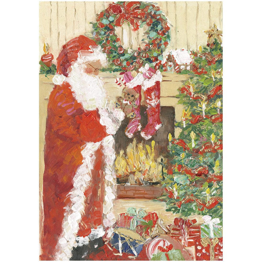 Caspari 102118 Boxed Christmas Cards - Santa's Visit