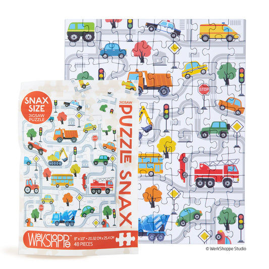 Werkshoppe 10358 Trucks and Transportation 48 Piece Puzzle Snax