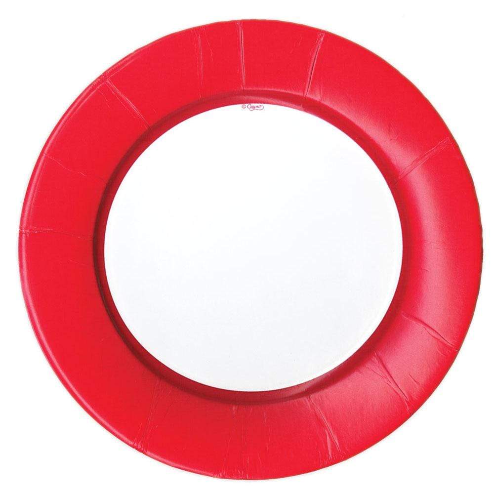 Caspari 11377 Linen Red Plates