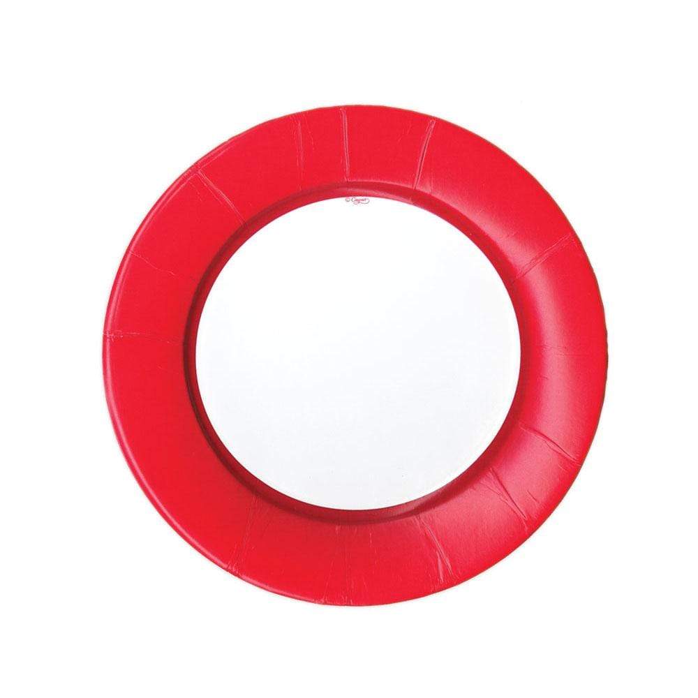 Caspari 11377 Linen Red Plates