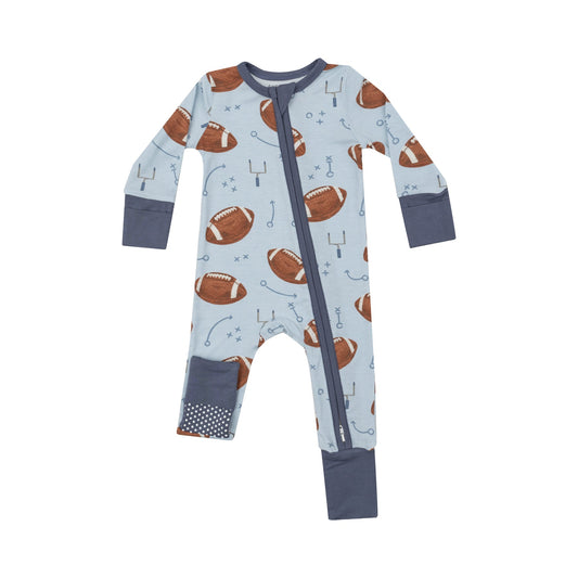 Angel Dear 126-F24-FOB Footballs Blue 2 Way Zipper Romper