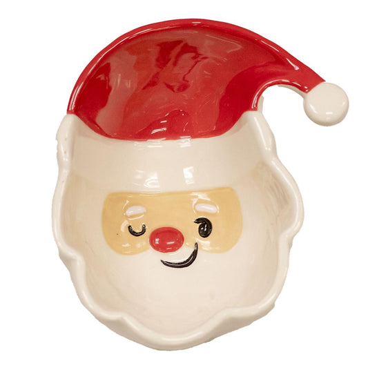 Royal Standard 136523089 Jolly Santa Tidbit Bowl - White/Red