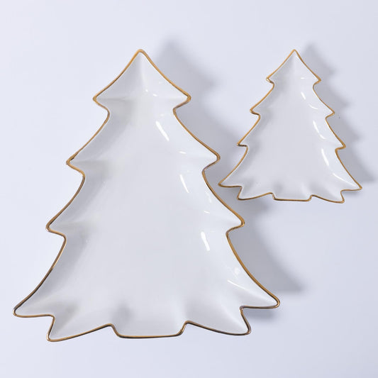 Mary Square 56570 Christmas Tree Platter and Plate Set