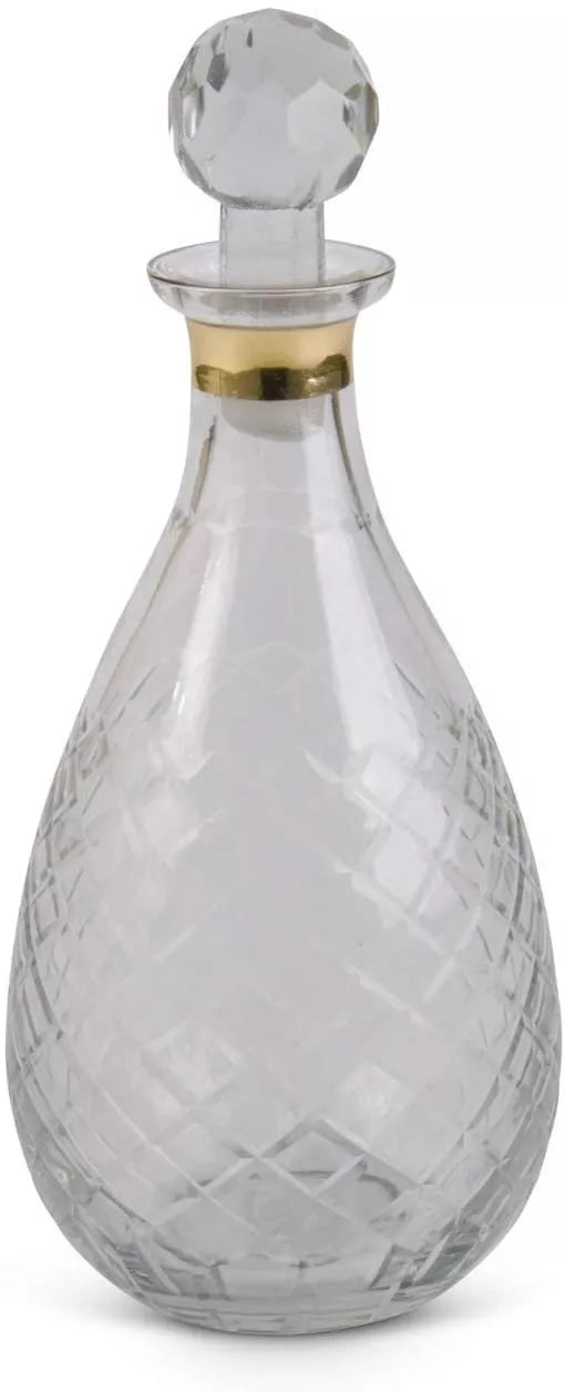 K & K Interiors 15862A Glass Decanters W/Gold Trim