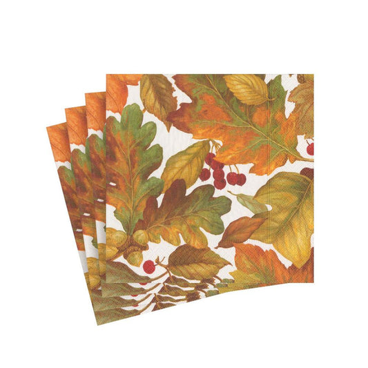 Caspari 16260 Autumn Leaves Cocktail Napkins