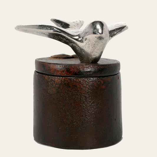 Jan Barboglio JB1698 Golondrina Box with NK Wax Cast Iron Bird