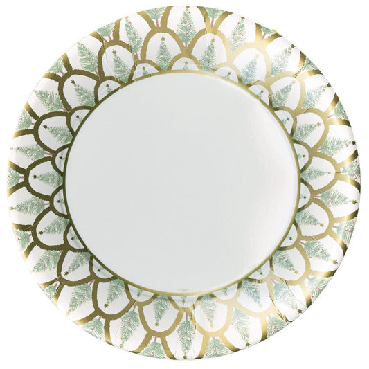 Caspari 17660 Deco Christmas Gold Plates