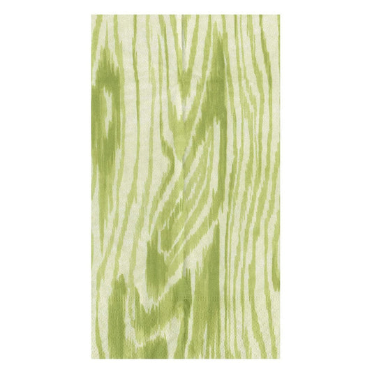 Caspari 17752G Woodgrain Guest Towels - Moss Green