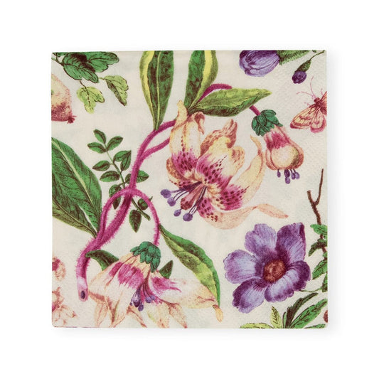 Caspari 17760 Porcelain Blooms Napkins - Ivory