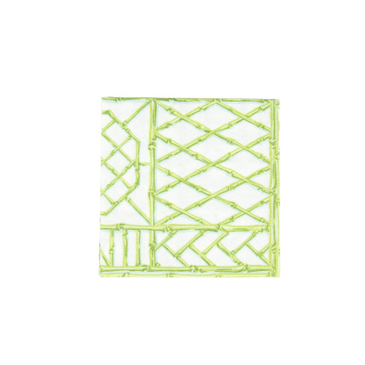 Caspari 17881 Bamboo Screen Moss Green Linen Napkins