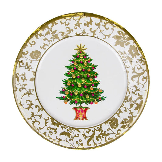 Caspari 18100DP Gilded Tree Dinner Plates