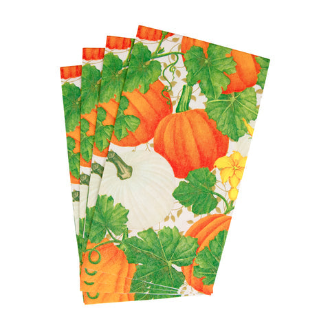 Caspari 18260 Pumpkin Chintz White Napkins