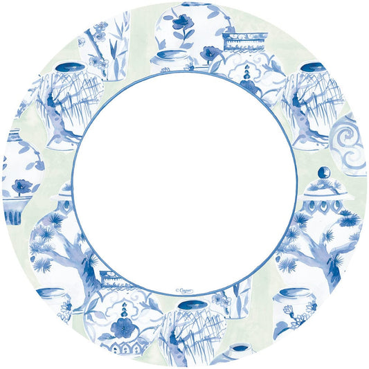 Caspari 18340 Glazed Porcelain Celadon Paper Plates