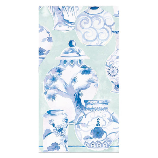 Caspari 18340GG Glazed Porcelain Celadon Guest Towels